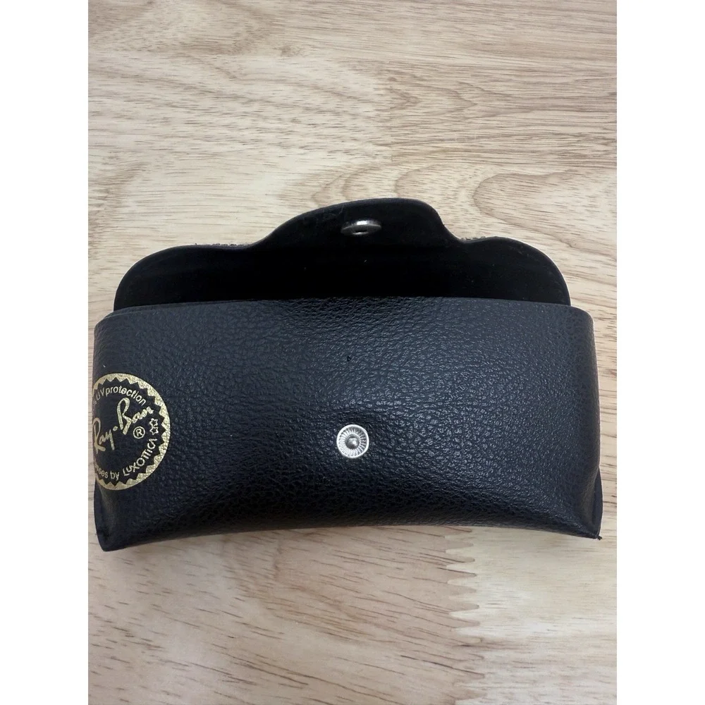 Ray Ban‎ Sunglasses Case Black Snap Hard Side Felt Lined Glasses Logo #38